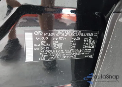 2023 Hyundai Santa Fe Sel from USA, damaged, VIN 5NMS24AJ1PH627639